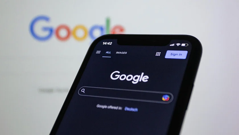 Google on phone screen