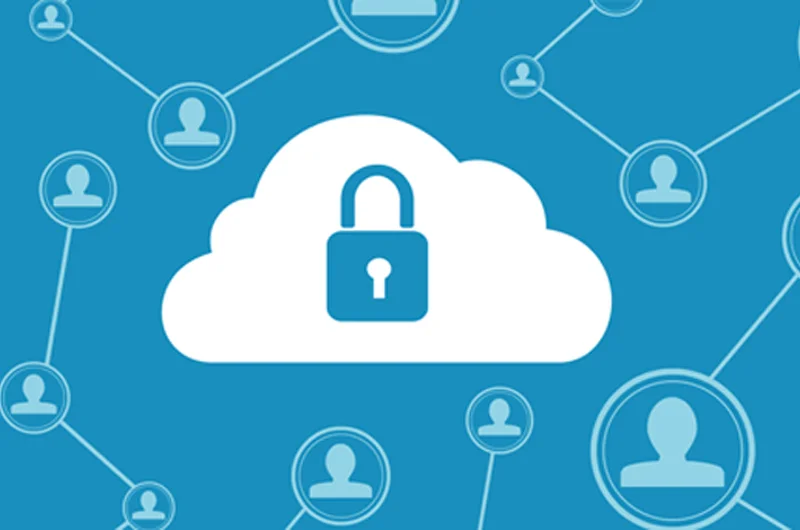 Cloud icon with lock symbolizing security and privacy