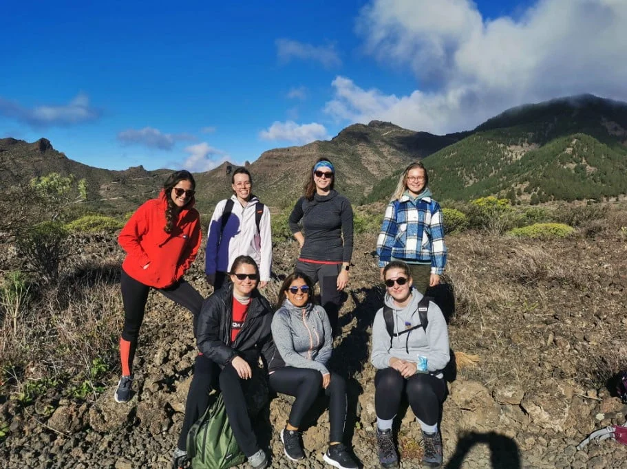 Team trekking in Tenerife